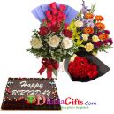 send birthday flowers with cake dhaka