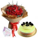 send birthday flowers with cake to dhaka