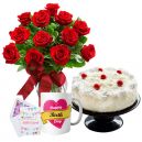 send flowers mug with cake to dhaka