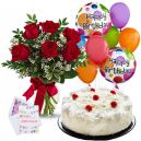 send flowers balloon with cake
