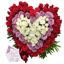 send heart shape roses arrangement to dhaka, bangladesh