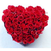 Send Vibrant Red Roses Heart Bouquet to Dhaka in Bangladesh