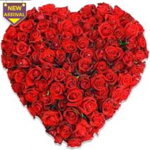 Send 100 Red Roses Heart to Dhaka in Bangladesh