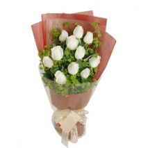 Send Simple Mind 12 White Roses to Dhaka in Bangladesh