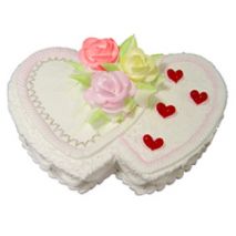 Send 8.8 Pounds Vanilla Double Heart Shape Cake by Yummy Yummy to Dhaka in Bangladesh