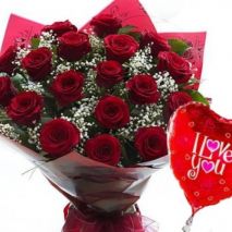 Send 12 Red Roses & Balloon to Dhaka in Bangladesh