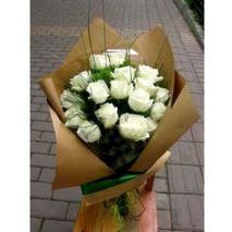 Send White Blossoms in a Handled Basket to Dhaka in Bangladesh