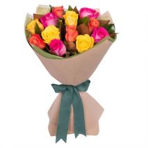 Send 12 Mixed Roses in Bouquet to Dhaka