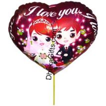 Send 1 piece heart shape mylar love balloon to Dhaka in Bangladesh