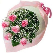 Send 6 Peach Roses in Bouquet to Dhaka