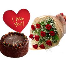 Send to 12 Red Roses Bouquet to Dhaka