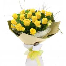 Send 24 Yellow Roses in Bouquet to Dhaka in Bangladesh
