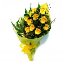 Send 12 Yellow Roses in Bouquet to Dhaka