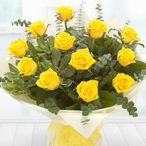Send 12 Yellow Roses in Bouquet Dhaka