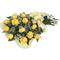 Send 12 Yellow Roses in Bouquet to Dhaka