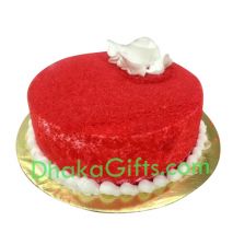 send hot half kg red velvet round cake to dhaka