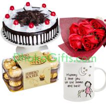 send imported roses,chocolate,decorated mug with cake to dhaka