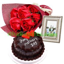 send imported red roses,cake with photo frame to dhaka