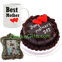 send mud chocolate cake with mug and photo frame to dhaka