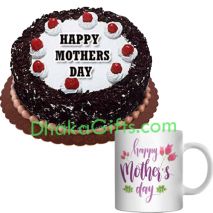 send decorated mug with black forest cake to dhaka
