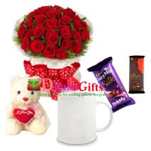 send red roses with gifts to dhaka