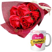 send imported red roses with mug to dhaka