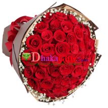 send red love - 36 red roses bouquet to dhaka