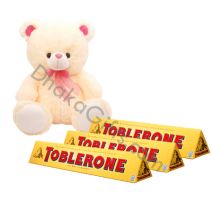 Small Cute Teddy Bear W/ Toblerone milk Chocolate