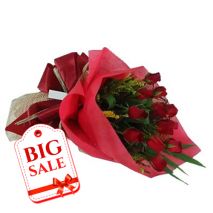 Send 12 Red Roses Bouquet to Bangladesh