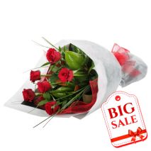 Send 6 Red Roses in Beautiful Bouquet to Bangladesh