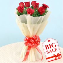 Send 8 Red Roses in Bouquet to Bangladesh
