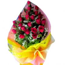 24 Red Rose Bouquet with Greenery