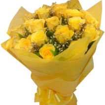 12 Yellow Roses Bouquet