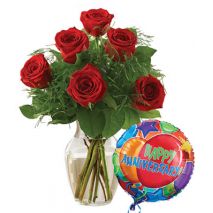 Send Premium Half Dozen Red Roses Anniversary to Dhaka in Bangladesh