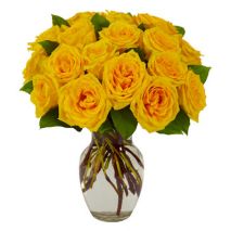 Send 24 Yellow Rose in FREE Vase to Dhaka in Bangladesh