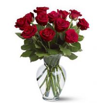 Send 12 Red Roses with a Beautiful FREE Vase to Dhaka in Bangladesh