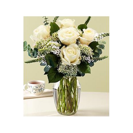 Send 5 White Roses with FREE Vase to Dhaka in Bangladesh