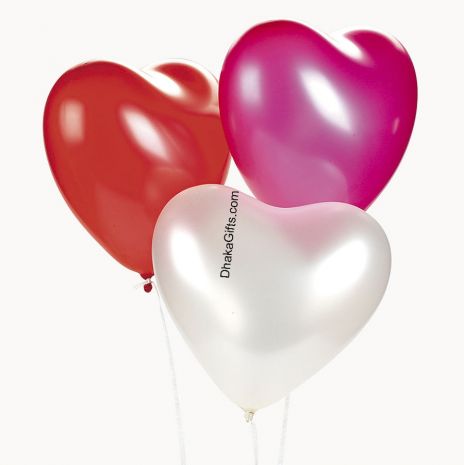 Send 3 piece heart shape mylar love balloon to Dhaka in Bangladesh