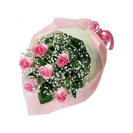 Send 6 Peach Roses in Bouquet to Dhaka