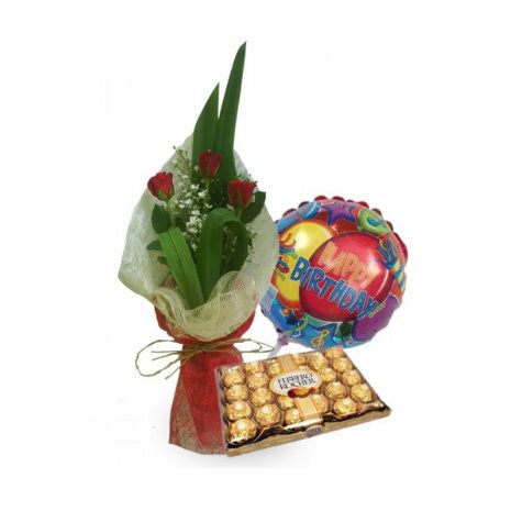 Send to Red Roses Bouquet with Ferrero Rocher Chocolate to Dhaka
