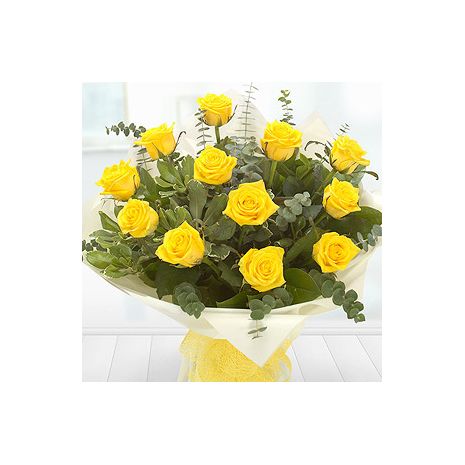 Send 12 Yellow Roses in Bouquet Dhaka