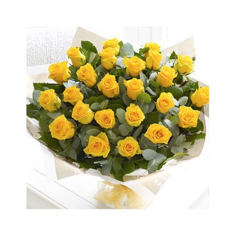 Send 24 Yellow Roses in Bouquet to Dhaka