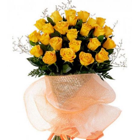 Send 24 Yellow Roses in Bouquet to Dhaka