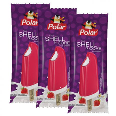 send polar shell n core ice cream 3 pieces to dhaka