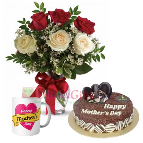 send roses,mug with cake to dhaka