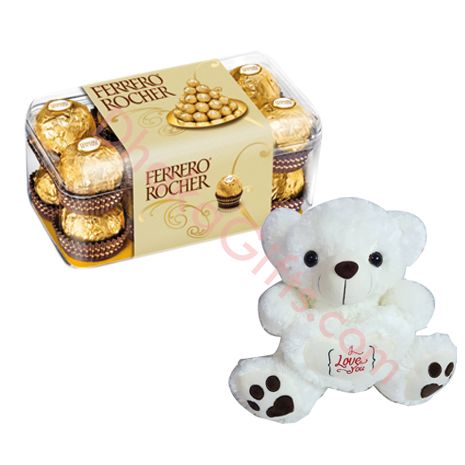 Small teddy bear With Ferrero Rocher Chocolate