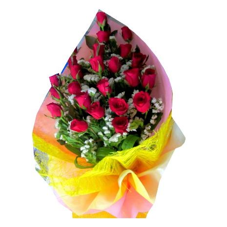 24 Red Rose Bouquet with Greenery