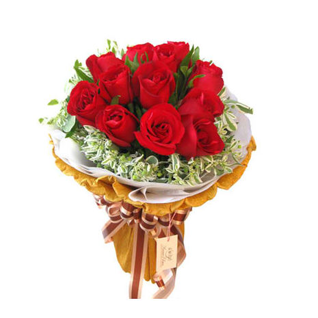 Send 12 Red Roses in a Beautiful Bouquet to Dhaka in Bangladesh