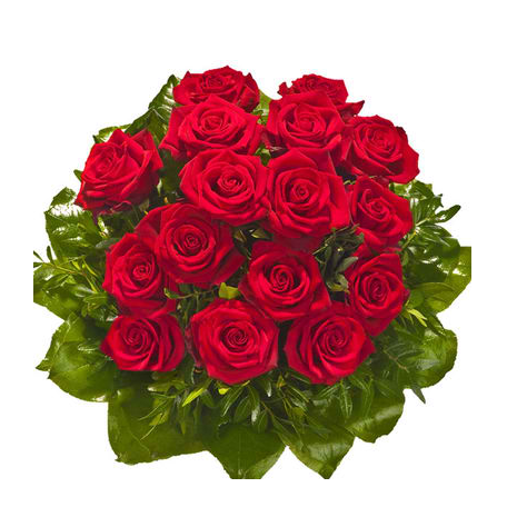 Send One Dozen Red Rose Bouquet with Greency to Dhaka in Bangladesh