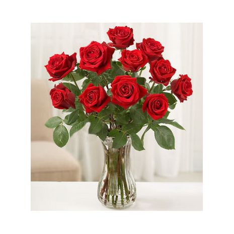 Send Classic 12 Red Rose in FREE Vase to Dhaka in Bangladesh